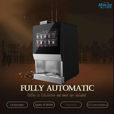 새로운 스마트 IoT 커피 머신 내구성 모터 펌프 기어 15.6 인치 터치 스크린 220V 전압 CE 인증 커피 메이커
